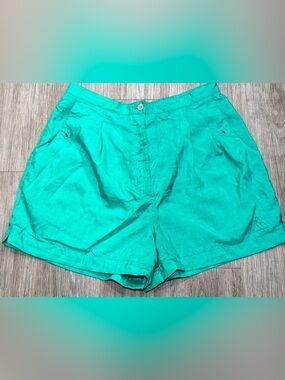Vintage 80s Le Coq Sportif Shorts Women’s 14 Nylon Teal Green 3” Ins Lined NWOT